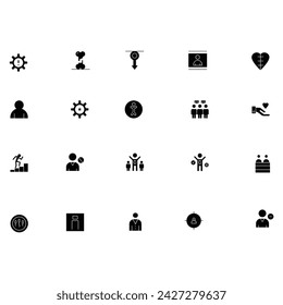 Set of web icons. Search flat icons. information technology vector illustration flat design. Minimal Teamwork in business management icon set. Thin line icons set. Icons for business, management,