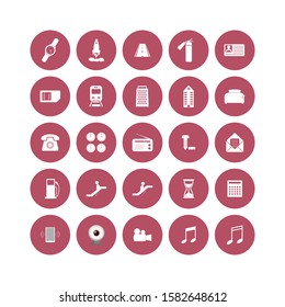 Set of web icons. Social, creation and bussiness icons in a circle on white isolated background. Layers grouped for easy editing illustration. For your design.