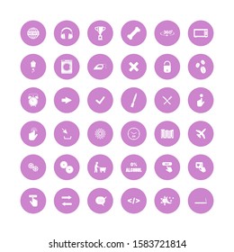 Set of web icons. Social, creation and bussiness icons in a circle on white isolated background. Layers grouped for easy editing illustration. For your design.
