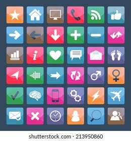 Set web icons, square. Vector format.
