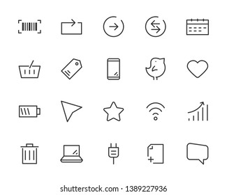 set of web icons, such as address, contact, social media, add friend, e-mail, app