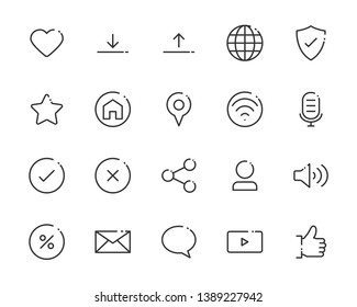 set of web icons, such as address, contact, social media, add friend, e-mail, app