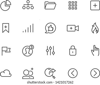 set of web icons, such as social media, add, app, tag, link, button
