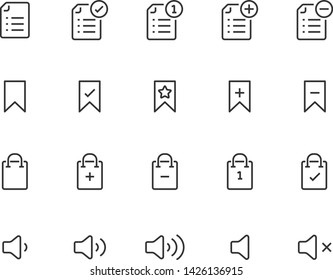 set of web icons, such as social media, add, app, tag, link, button
