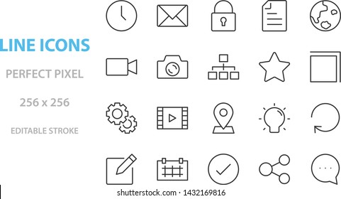 set of web icons, such as social media, add, app, tag, link, button