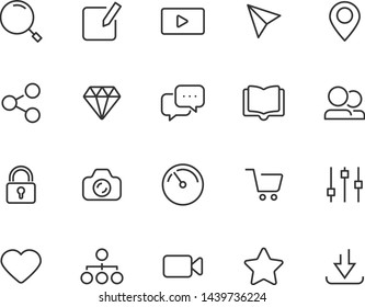 set of web icons, such as social media, add, app, tag, link, button
