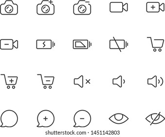 set of web icons, such as social media, add, app, tag, link, button