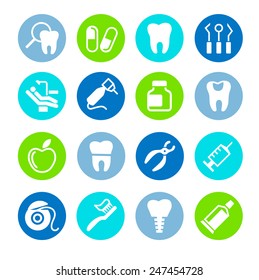 Set of web icons - teeth, dentistry, medicine, health 