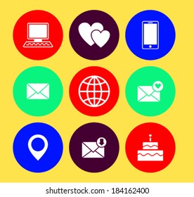 Set of web icons ,vector illustration