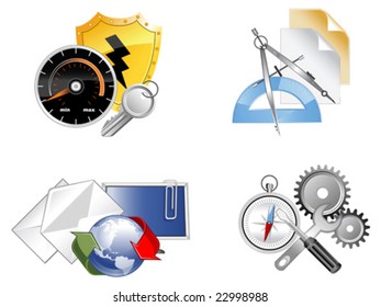 Conjunto de iconos web, ilustración vectorial
