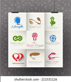 Set of web Icons and vector logo 