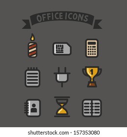 Set of web icons,  vector office set icons