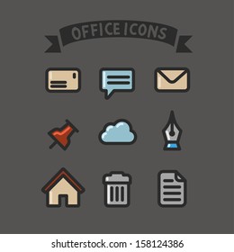   Set of web icons, vector office set icons
