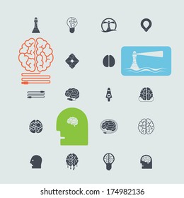 Set of web icons. Vector simple, two-dimensional