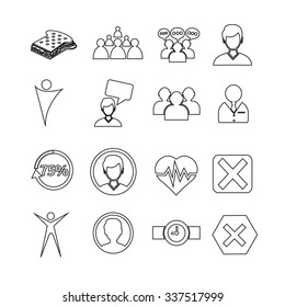 Set of web icons for website and communication