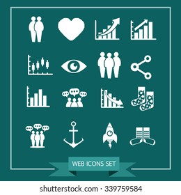 Set of web icons for website and communication