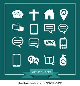 Set of web icons for website and communication