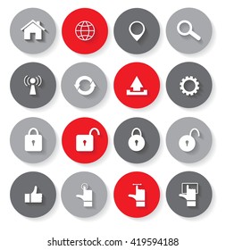 Set of web icons.Vector web icons.