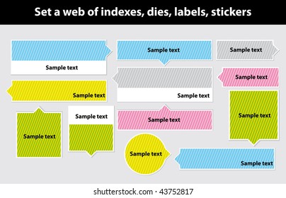 set a web of indexes, dies, labels, stiker