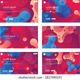 Set of web landing page design templates for business, finance and marketing. Modern vector illustration concepts for website and mobile website development. Easy to edit and customize.