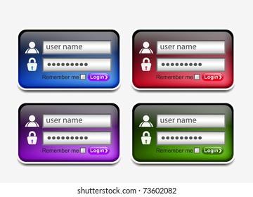 Set of web login element, includes four versions for your web icon.