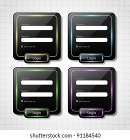 set of web login forms