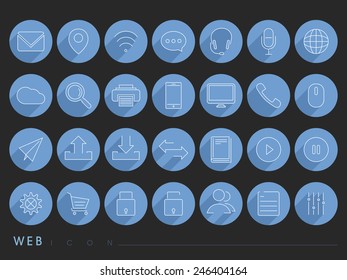 Set of web mail and networking icons for your business.