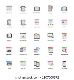 
Set of Web and Mobile Application Development Vector Icons
