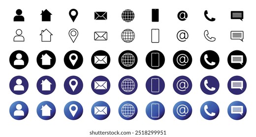 Conjunto de ícones vetoriais móveis e da Web