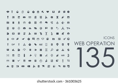 Set of web operation icons