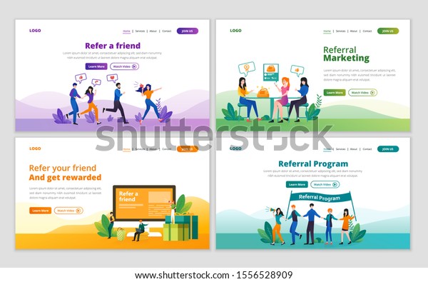Set Web Page Design Template Referral Stock Vector (Royalty Free Set Web Page Design Template Referral Stock Vector (Royalty Free
