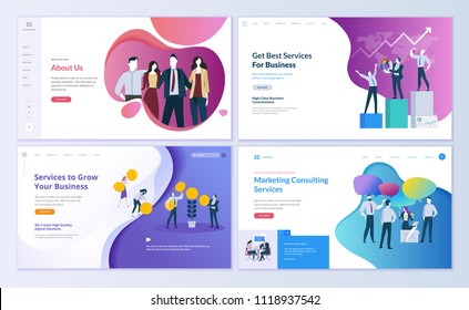 Set of web page design templates for business, finance and marketing. Modern vector illustration concepts for website and mobile website development. Easy to edit and customize. - Shutterstock ID 1118937542