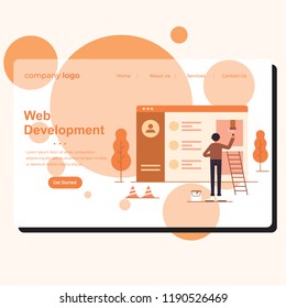 Set of web page design templates for web developer. Modern vector illustration concepts for website and mobile website development. Landing  page Template