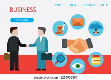 Set of web page design templates , digital marketing, teamwork, business strategy and analytics. Modern vector illustration concepts for website and mobile website developmen