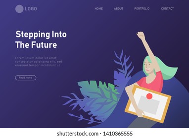 Set of web page design templates with relaxed learning people outdoor for online education, training and courses. Modern vector illustration concepts for website and mobile website development