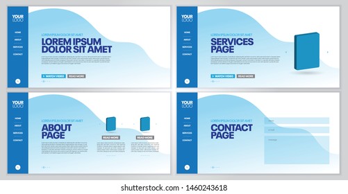 Set of web page design templates design. Modern vector illustration concept of web page design for website and mobile website development. Easy to edit and customize.