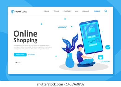 Set of web page design templates for online shopping. Modern vector illustration concepts for website and mobile website development.