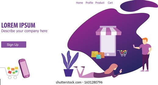 Set of web page design templates for staff online shop, bussines women, consulting, college, online shop. Modern vector illustration concepts for website,  mobile website development and business.