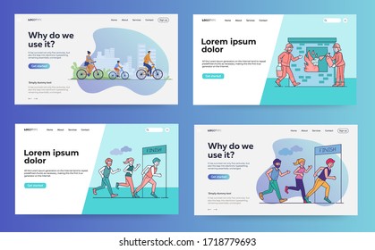 Set of web page design templates for business, finance and marketing Modern vector illustration concepts for website and mobile website development.