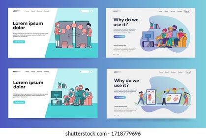 Set of web page design templates for business, finance and marketing Modern vector illustration concepts for website and mobile website development.