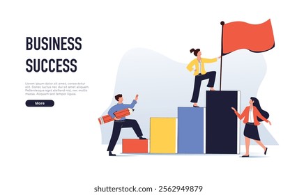 Set of web page design templates for business solutions, startup, time management, planning and strategy. Modern vector illustration concepts for website and mobile website development.