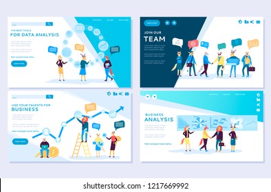 Set of web page for distance education, e-learning, online courses, tutorials. Web page vector illustration design templates. Edit and customize modern concepts. Website and mobile website development