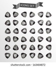 Set of web polygonal icon
