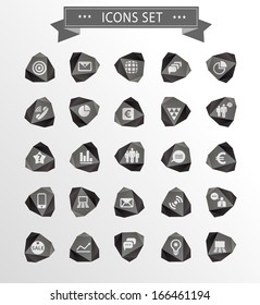 Set of web polygonal icon