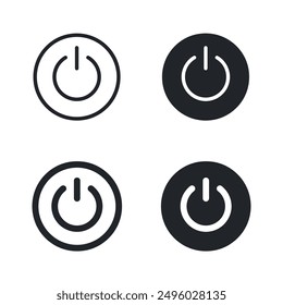 Set of web power switches in different variations for user interface. Vector icon collection in flat style