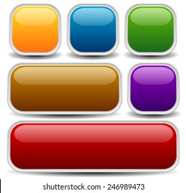 Set of web or print buttons, banners