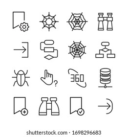 Set of web related vector line icons. Premium linear symbols pack. Vector illustration isolated on a white background. Web symbols for web sites and mobile app. Trendy design. 