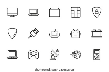 Conjunto de iconos de línea vectorial relacionados con la web. Paquete de símbolos lineales premium. Ilustración vectorial aislada en un fondo blanco. Símbolos web para sitios web y aplicaciones móviles. Diseño de moda.