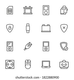 Set of web related vector line icons. Premium linear symbols pack. Vector illustration isolated on a white background. Web symbols for web sites and mobile app. Trendy design.