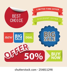 set of web Sale Labels and badges. vector